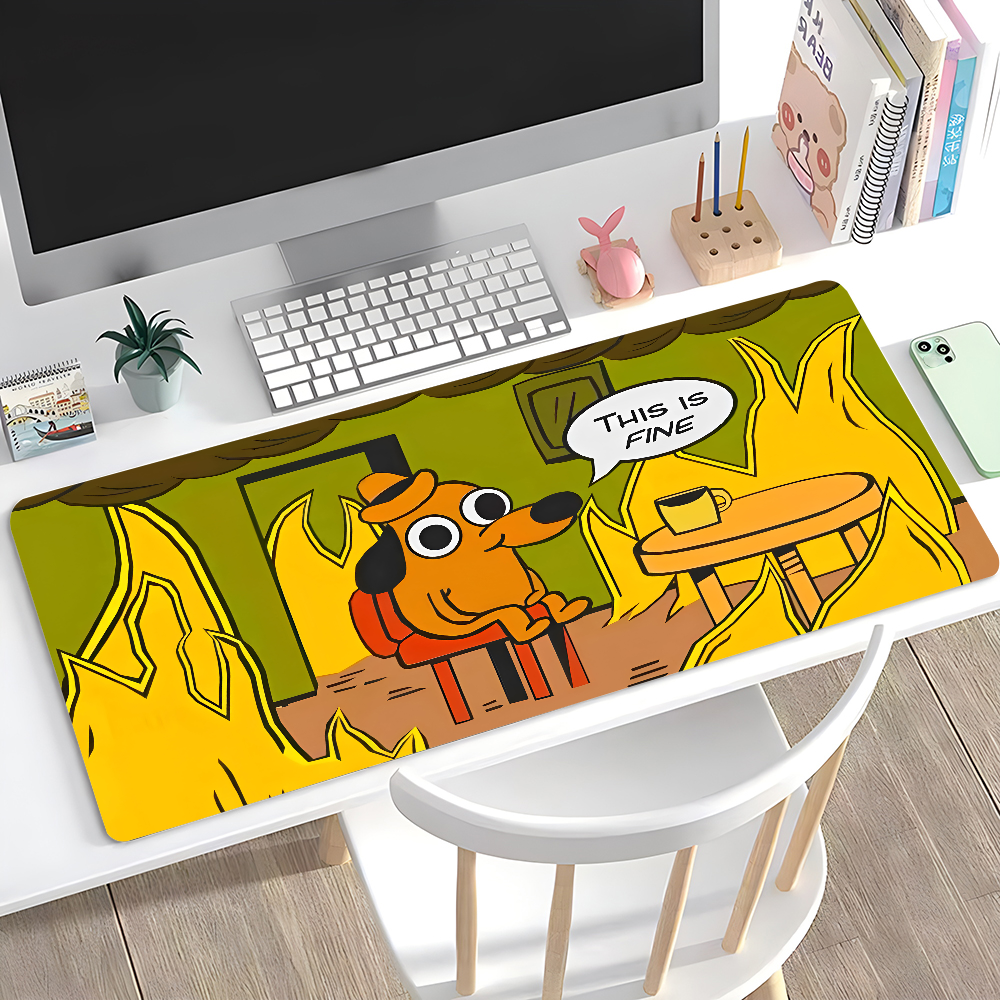 Gaming Keyboard High Ground - This Is Fine Dog Dachshund Mousepad