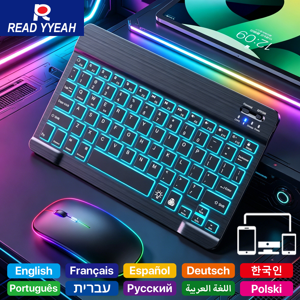 Gaming Keyboard Mechanical Wireless - READ YYEAH RGB Backlit Bluetooth Keyboard