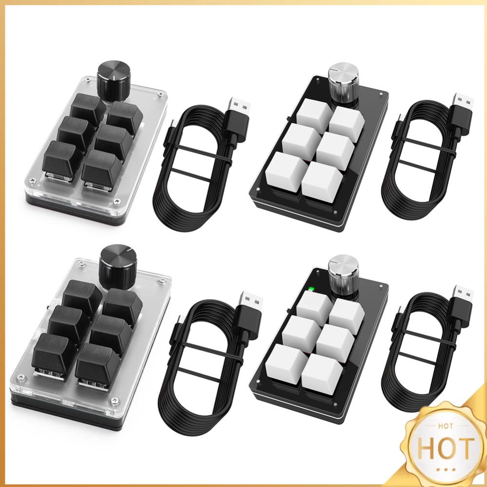 Gaming Keyboard 1 Hand - 6 Key 1 Knob One Handed