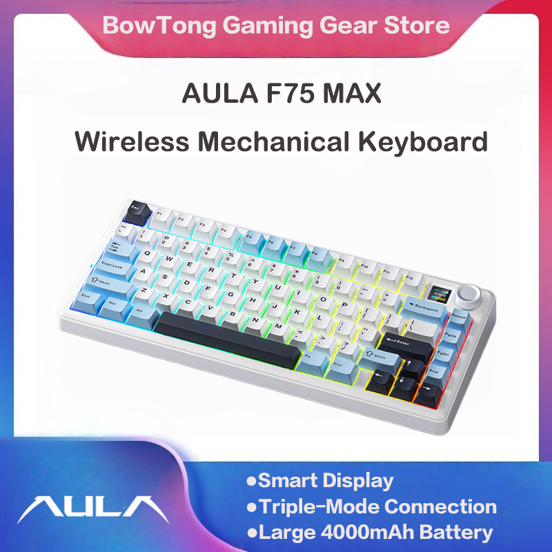 Gaming Keyboard Hot Swappable - AULA F75 MAX 75% Tri-Mode Mechanical