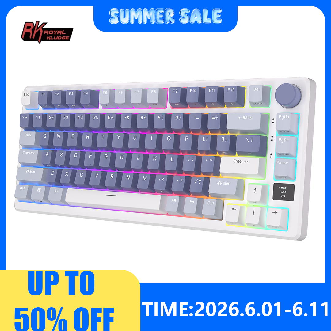 Gaming Keyboard Bundle - RK ROYAL KLUDGE M75 2.4G Wireless/Bluetooth/USB-C