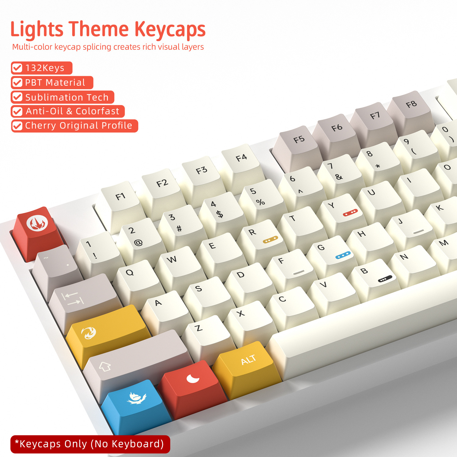 Gaming Keyboard Bundle - Cherry Profile Keycaps PBT 5-side Dye-Sub