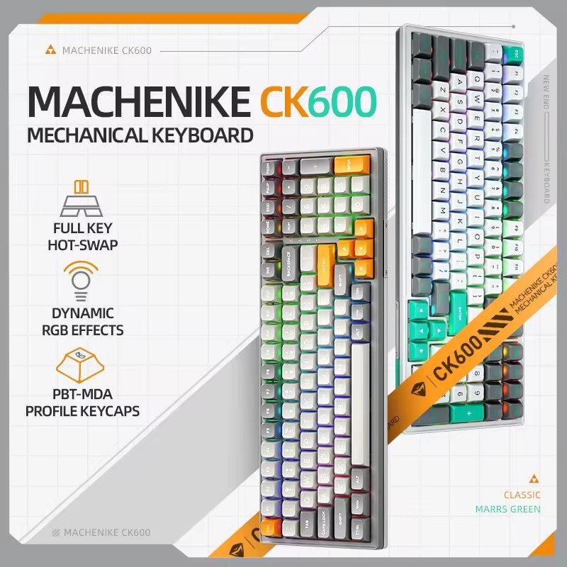 Gaming Keyboard Hot Swappable - CK600 Tri-Mode Mechanical Keyboard Full Size
