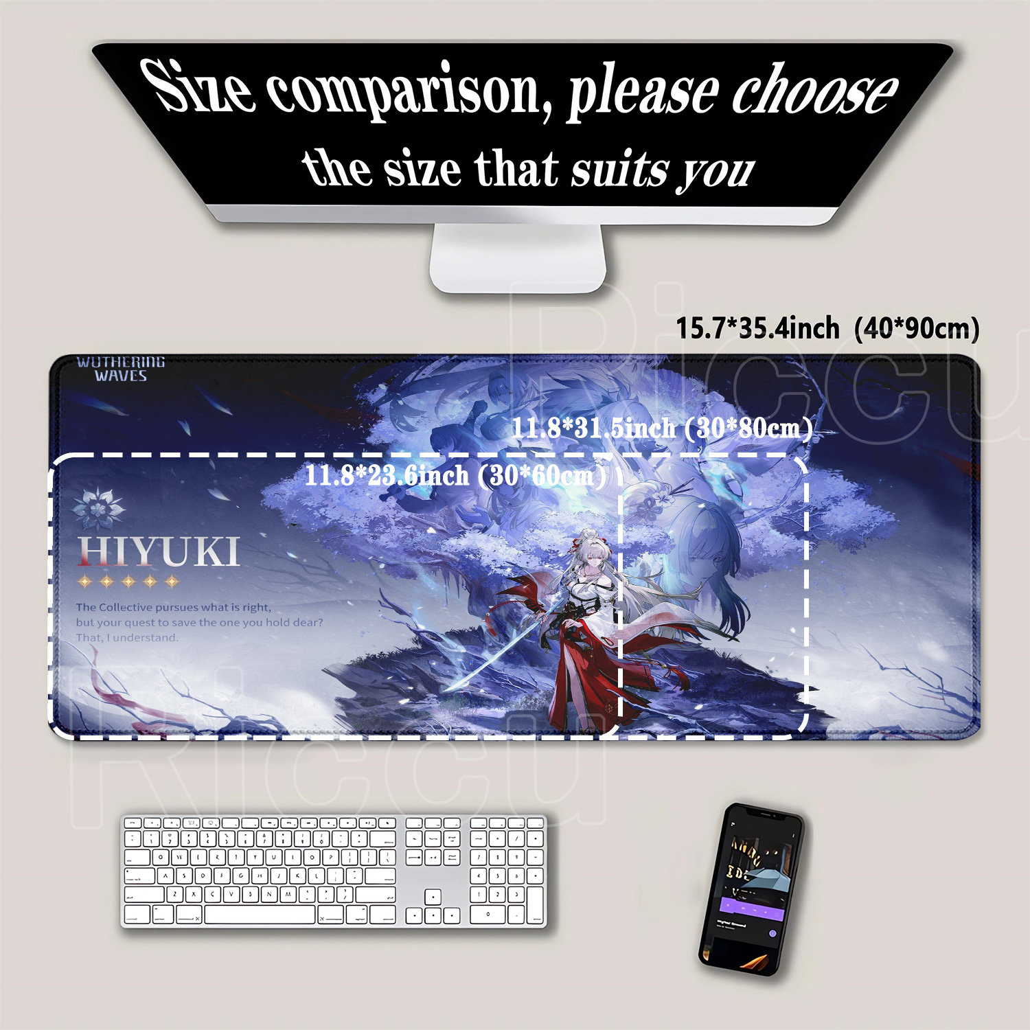 400x900mm Mousepad Hiyuki Wuth - Gaming Keyboard Typewriter review and price