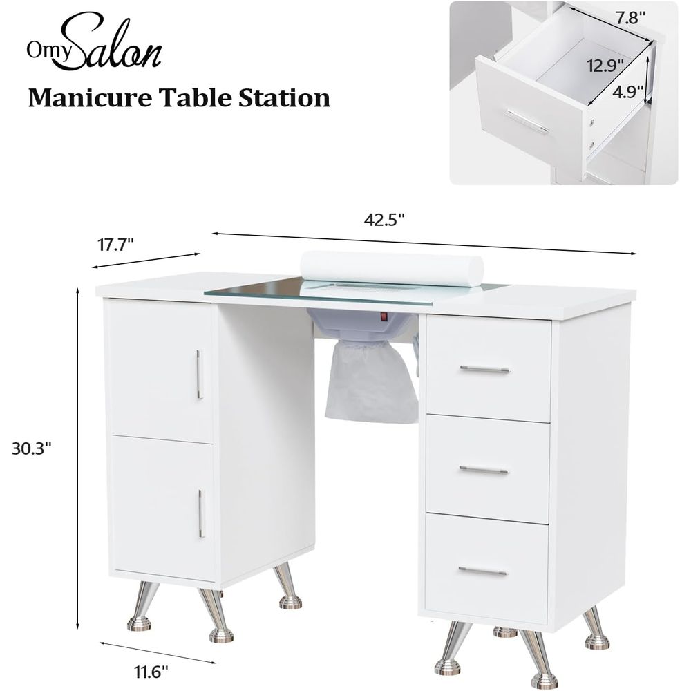 Manicure Table Nail Desk for N - Wrist Rest Wood review and price