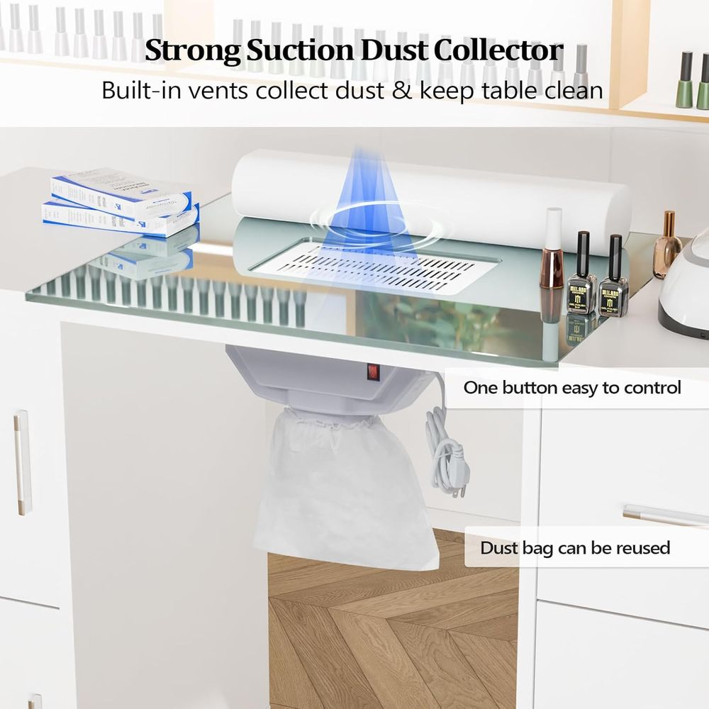 Manicure Table Nail Desk for N - Wrist Rest Wood review and price