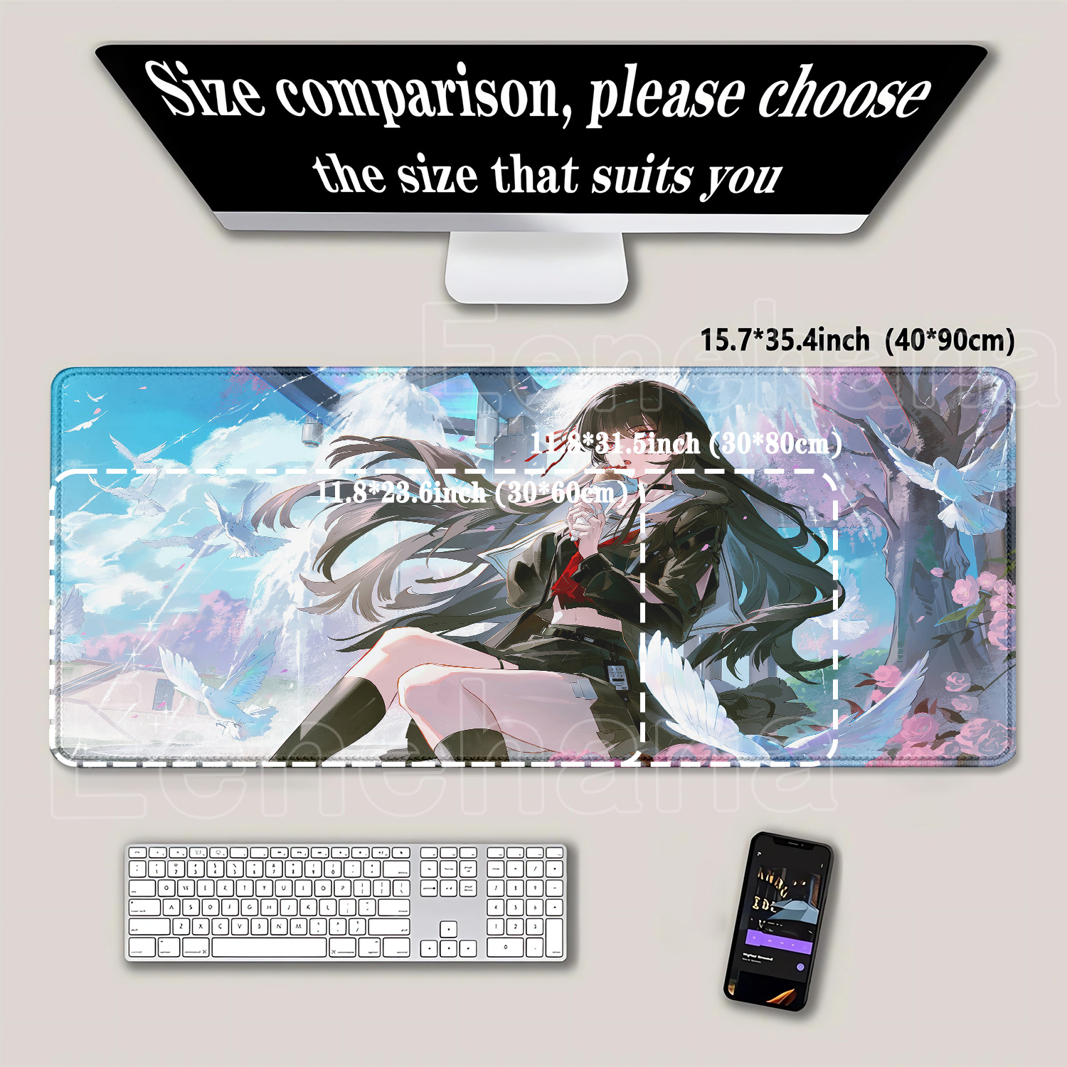 Mousepad Chisa New Role Kawaii - Gaming Keyboard Typewriter review and price