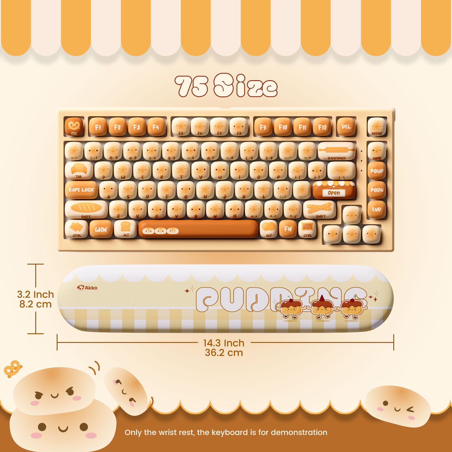 Akko Pudding Buns Keyboard Wri - Gaming Keyboard Hand review and price