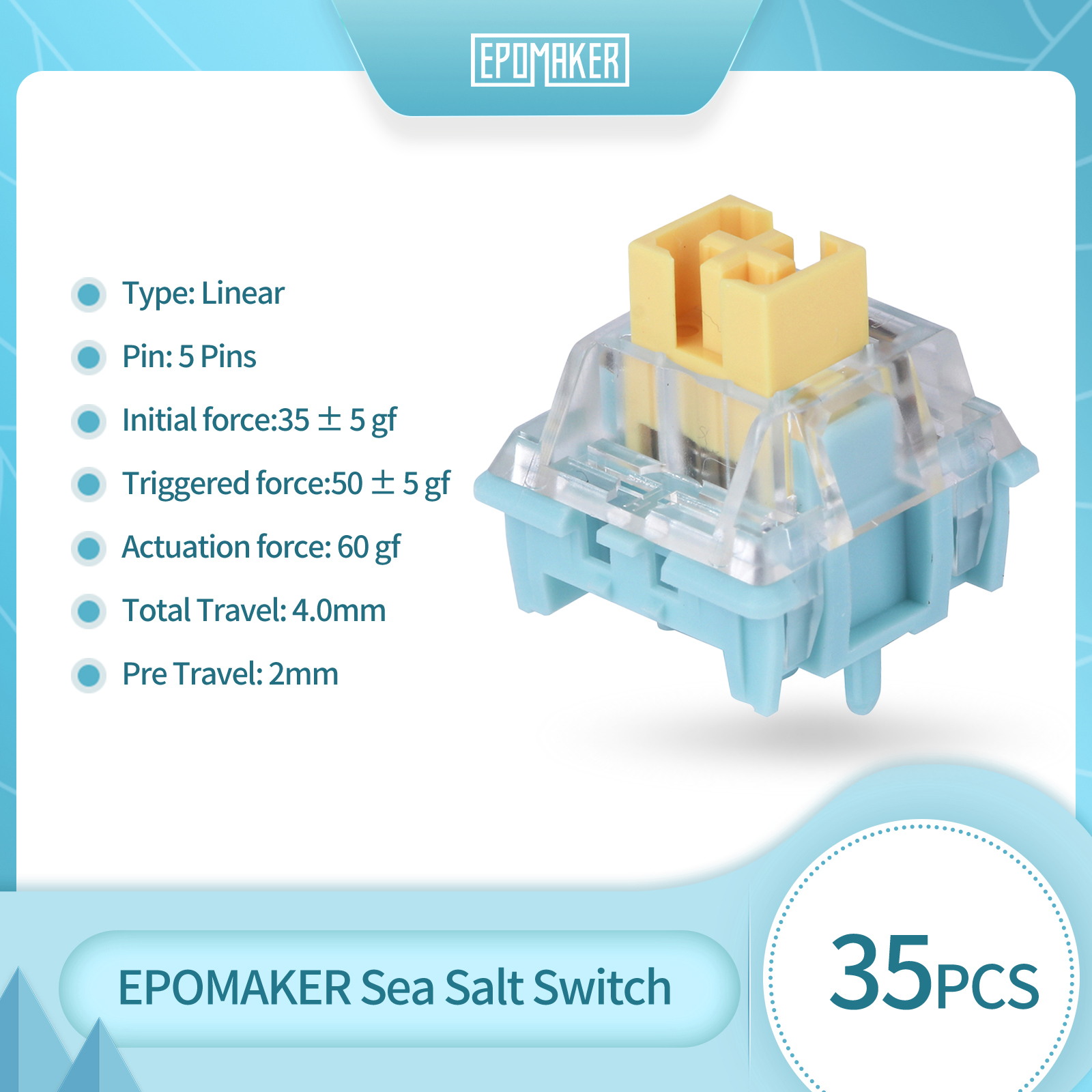 35 Pieces EPOMAKER Sea Salt Si - Gaming Keyboard Mechanical Wireless review and price