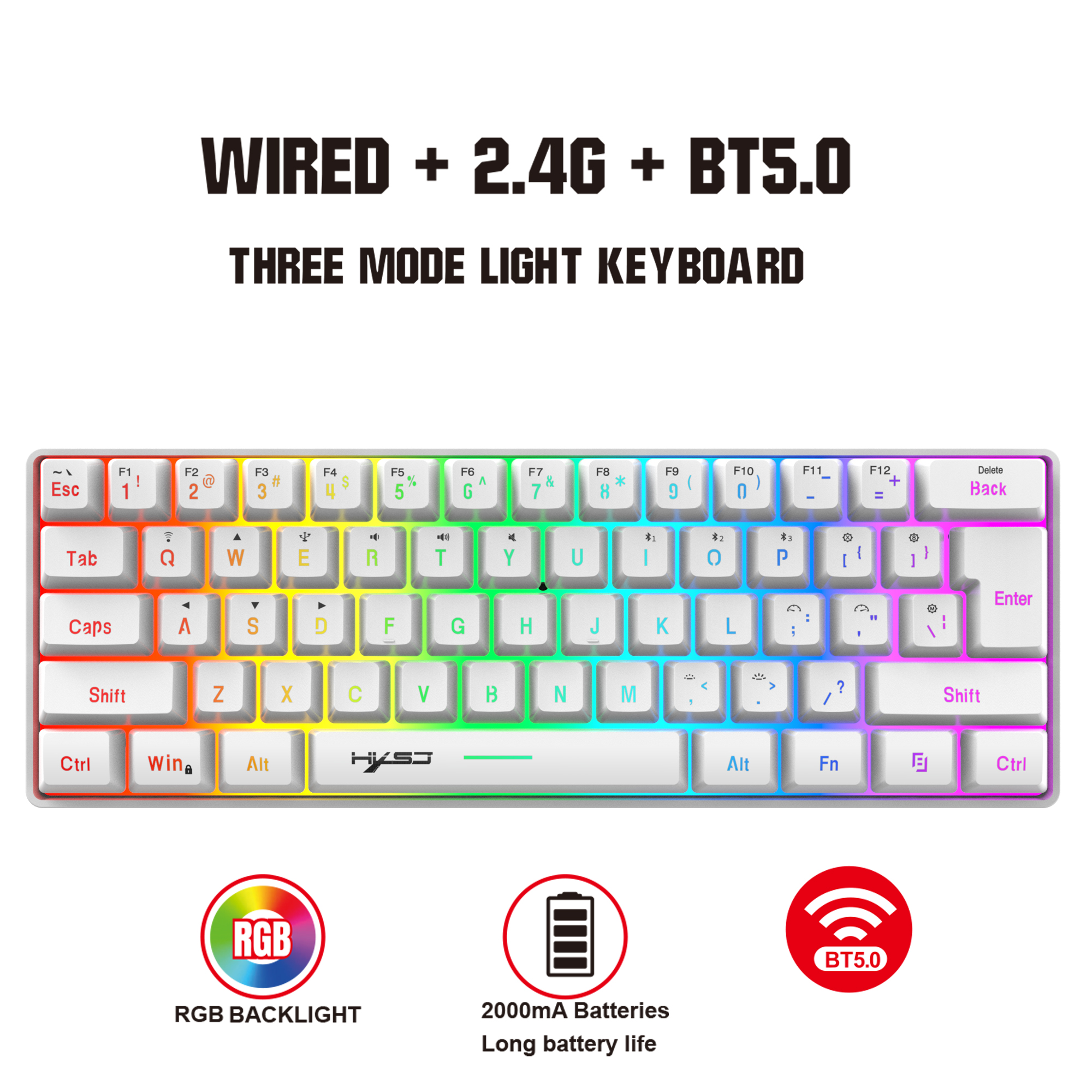 HXSJ L500 Tri mode wired wirel - Gaming Keyboard Bundle review and price