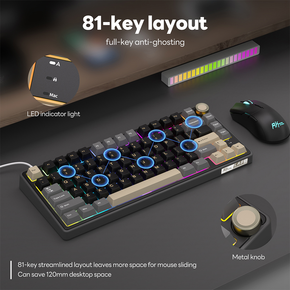 Royal Kludge RK R75 Wired Gami - Gaming Keyboard Bundle review and price