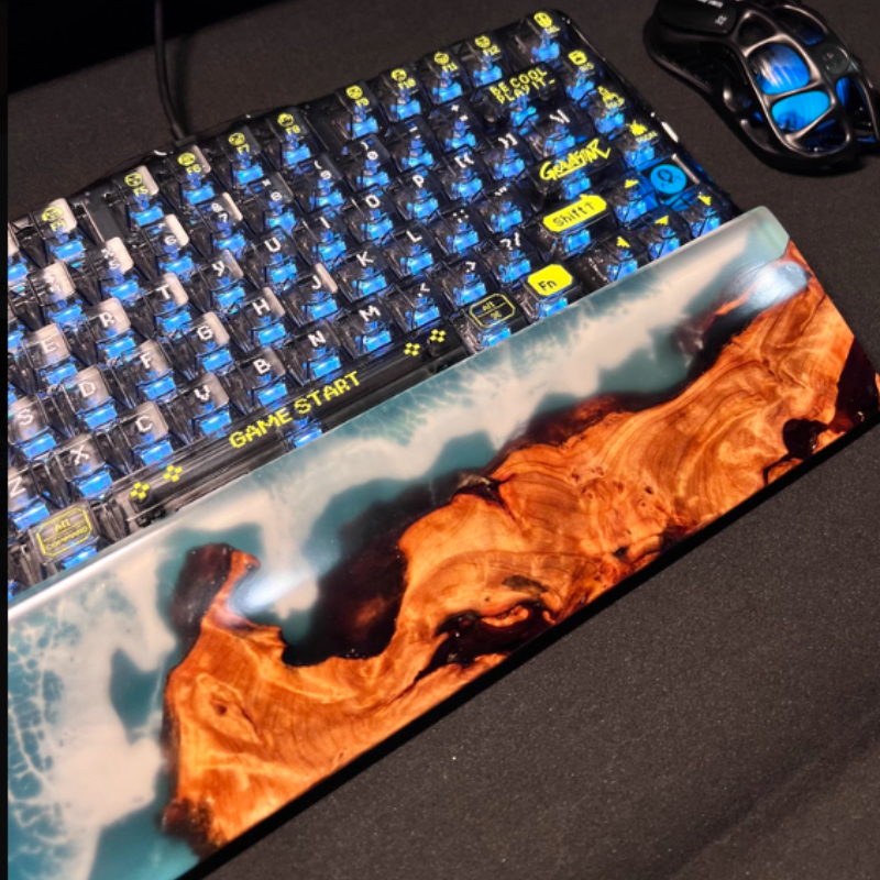 Handcrafted Ocean Wave Resin W - Wrist Rest Wood review and price