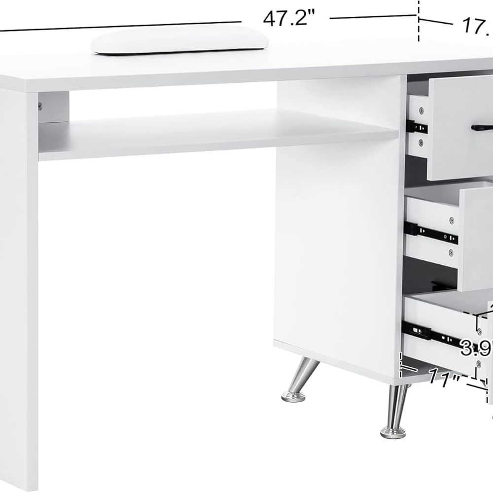 Manicure Table with Drawers Na - Wrist Rest Wood review and price
