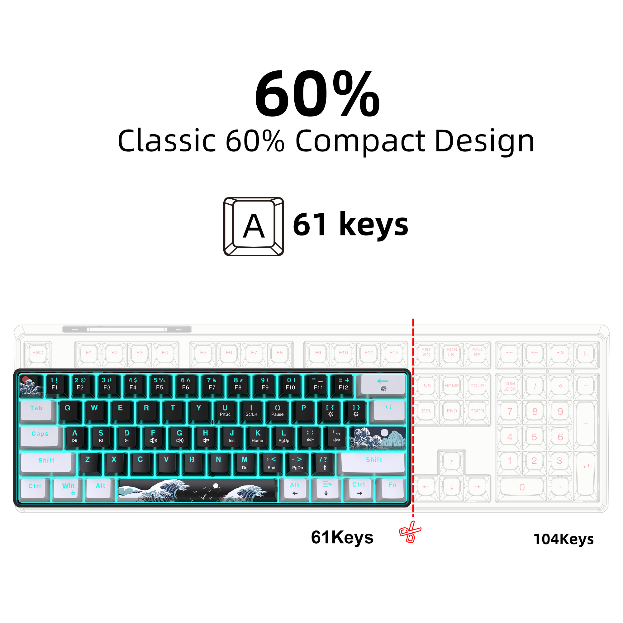 60% Mechanical Keyboard, Gamin - Gaming Keyboard Brand review and price