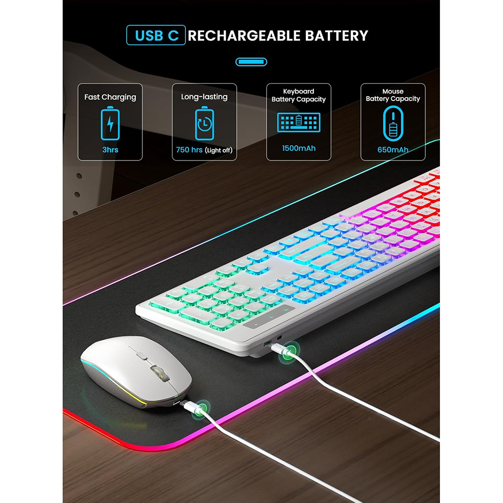 Backlit Wireless Keyboard and  - Gaming Keyboard Bundle review and price