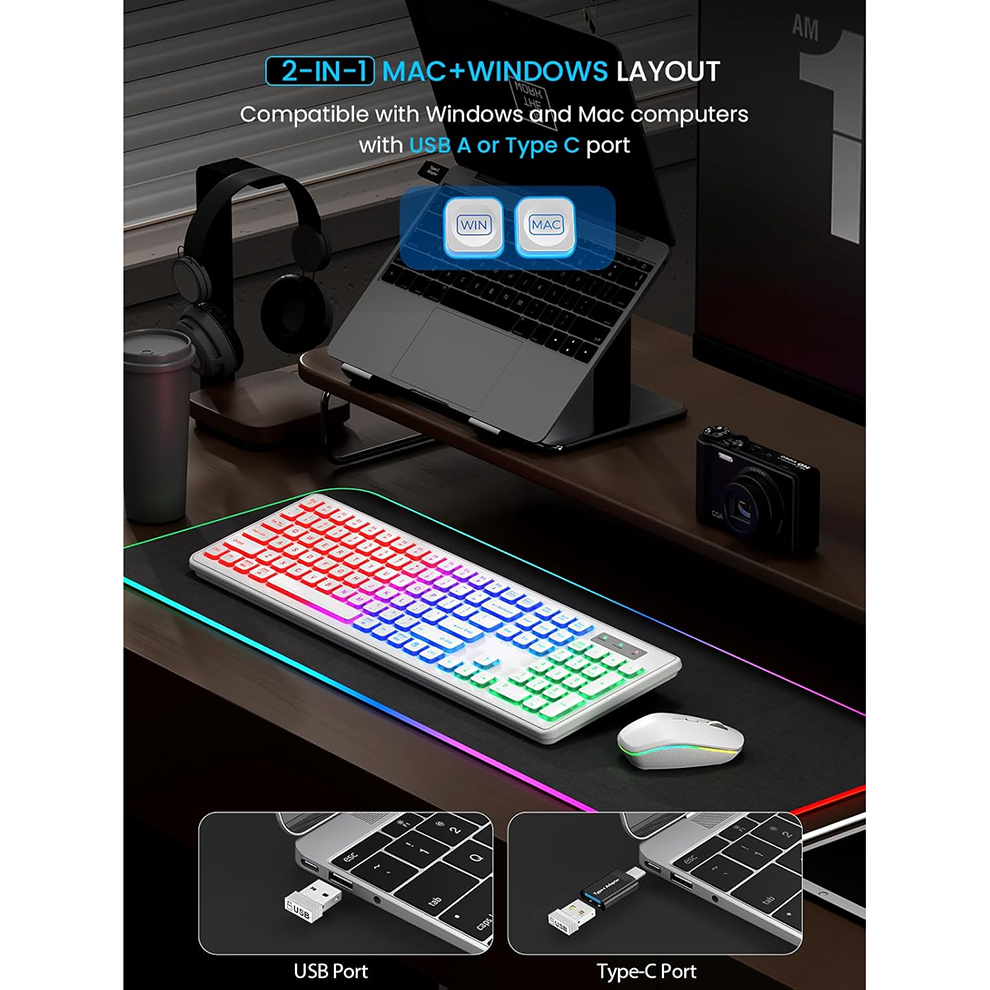 Backlit Wireless Keyboard and  - Gaming Keyboard Bundle review and price