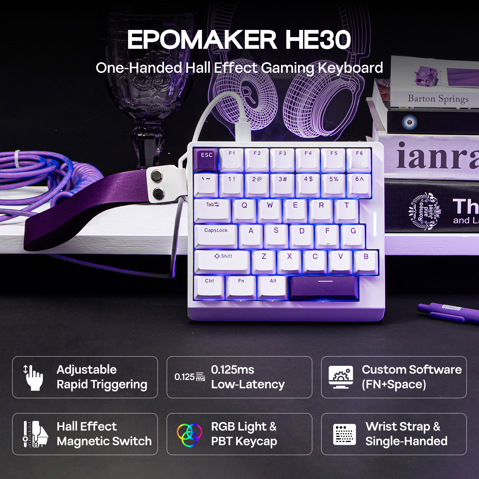  EPOMAKER HE30 One-Handed 36- - Gaming Keyboard 1 Hand review and price
